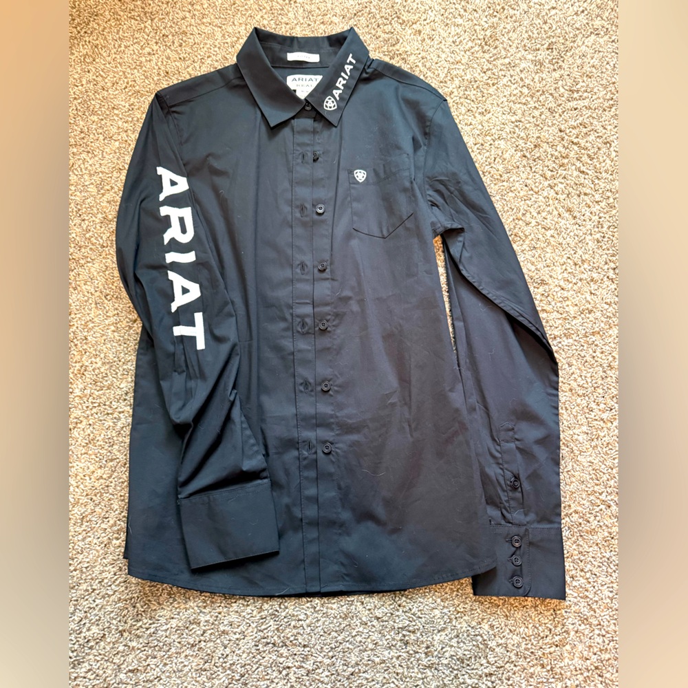 Ariat Black Fitted Shirt with Embroidered Logo